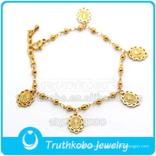 New Jewelry Rosary Bracelet Religious Mary Charm Gold Plated Bracelet Wholesale Bangle Stainless Steel Jewelry Bracelet